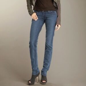 Paige Blue Heights Skinny Leg Dark Wash Jeans